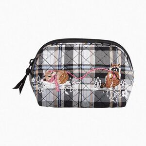 Vera Bradley Clamshell Cosmetic Cozy Plaid Neutral